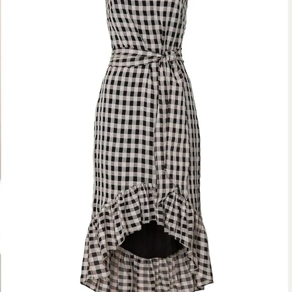 Cosmopolitan X DTO Black White Gingham Freya Midi Dress Size Small - Picture 4 of 13